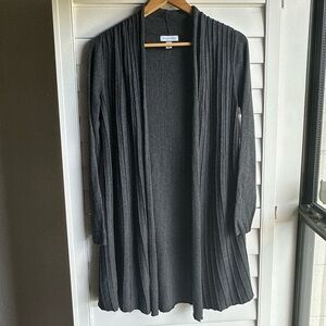 Charter Club Dark Gray Ribbed Cardigan